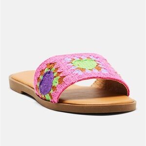Colorful Crochet Slide Sandals